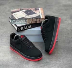 nike airforce 1 low BLACK UNIVERSITY RED