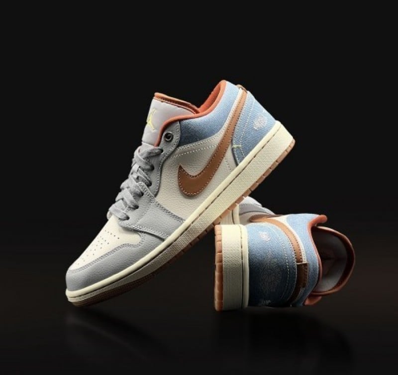 Nike Air Jordan 1 Low Phantom REPAIRED DENIM