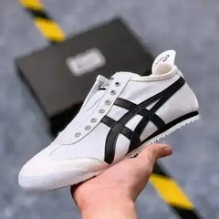 Onitsuka Tiger Mexico 66 Slip On White Black Sneakers for Men