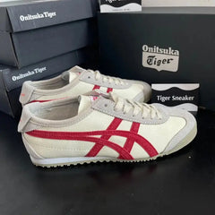 Onitsuka Tiger Mexico 66 VIN Beige White Red 7A Premium Sneakers (D-2068)