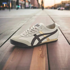 Onitsuk_a Tiger Mexico 66 Beige Brown Gold Mens 7A Premium Sneakers (D-1782)