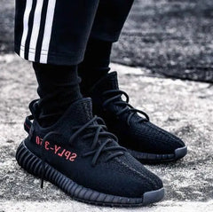 Adida_s Yeezy 350 V2 Core Black Red Semi UA 7A Quality Full Accessories (D-1801)