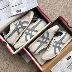 Onitsuka Tiger Mexico 66 Beige Grey for Girls 7A Premium Quality D-2014