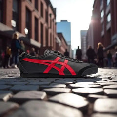 Onitsuk_a Tiger Mexico 66 Black Classic Red Mens First Copy Sneakers D-1946