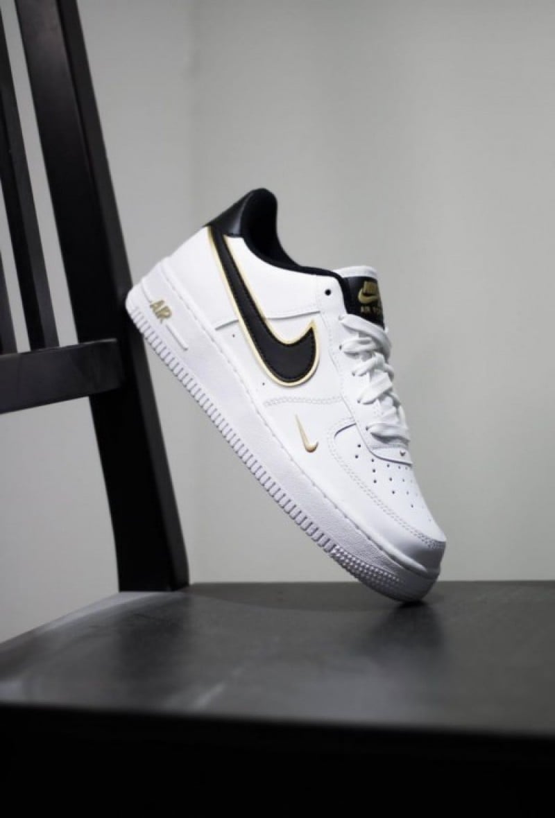 Nike Airforce 1 Low 07 LV8 Double Swoosh WHITE METALLIC GOLD