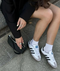 adidass samba white black for her fix