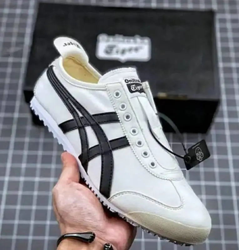 Onitsuka Tiger Mexico 66 Slip On White Black Sneakers for Men