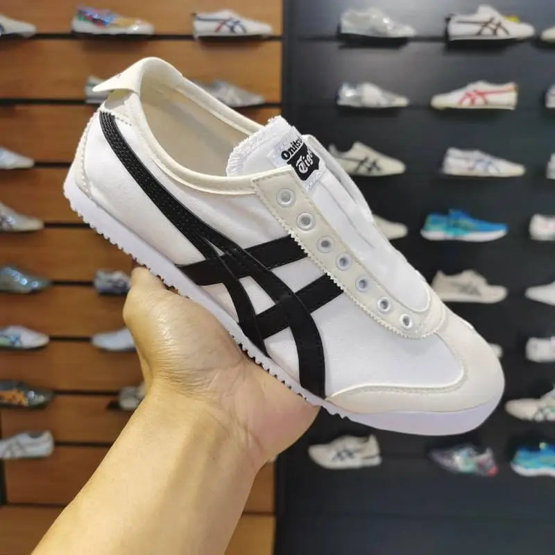 Onitsuka Tiger Mexico 66 Slip On White Black Sneakers for Men