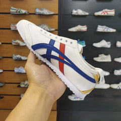 Onitsuka Tiger Mexico 66 Slip On White Tuna Blue Red Gold For Mens