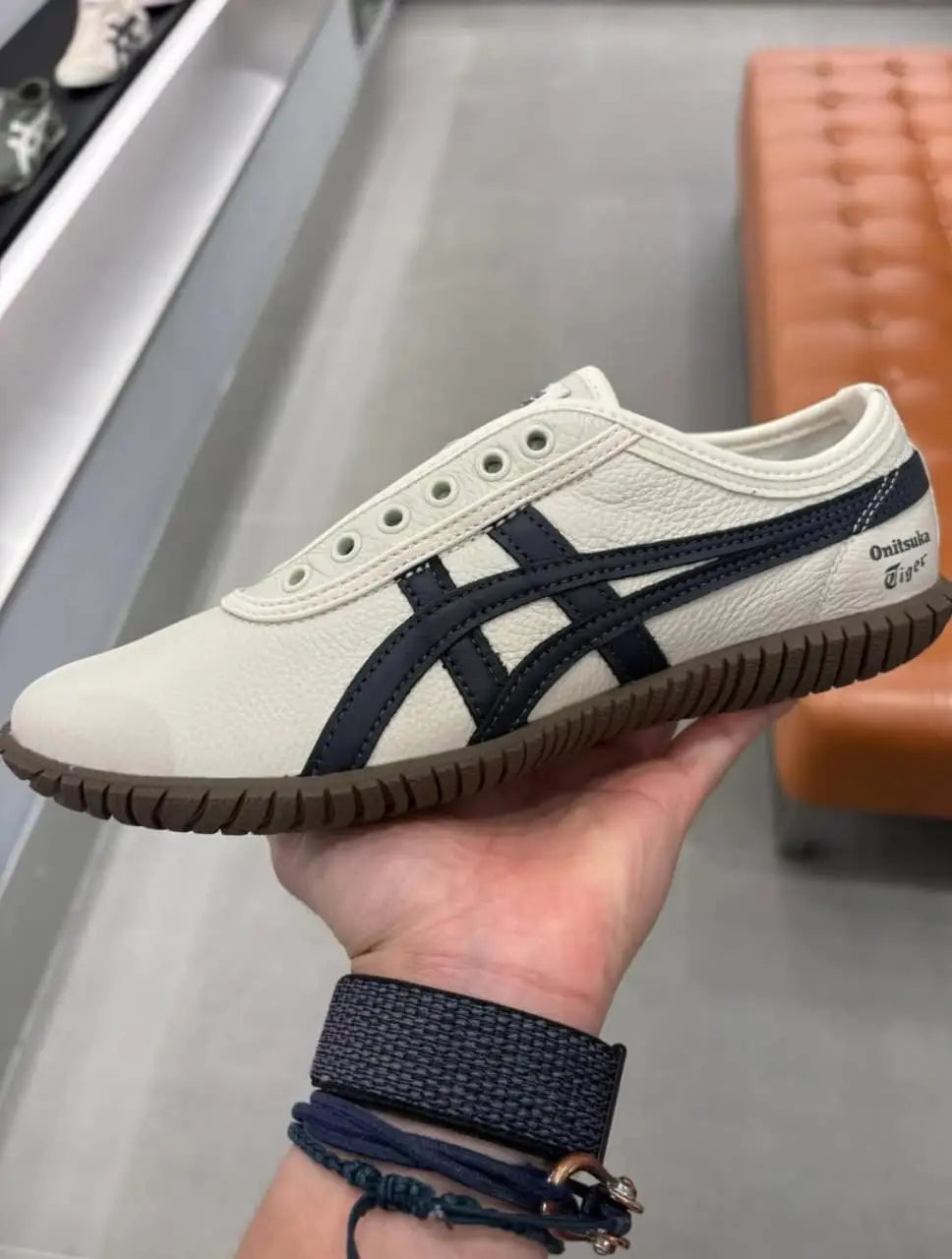 Onitsuka Tiger Tsunahiki Slip-On BIRCHINDIGO NAVY Mens 7A Premium (D-2063)