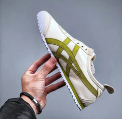 Onitsuk_a Tiger Mexico 66 Canvas Slip-On - White Green  Girls First Copy (D-1847)