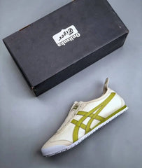 Onitsuk_a Tiger Mexico 66 Canvas Slip-On - White Green  Girls First Copy (D-1847)
