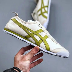 Onitsuk_a Tiger Mexico 66 Canvas Slip-On - White Green  Girls First Copy (D-1847)