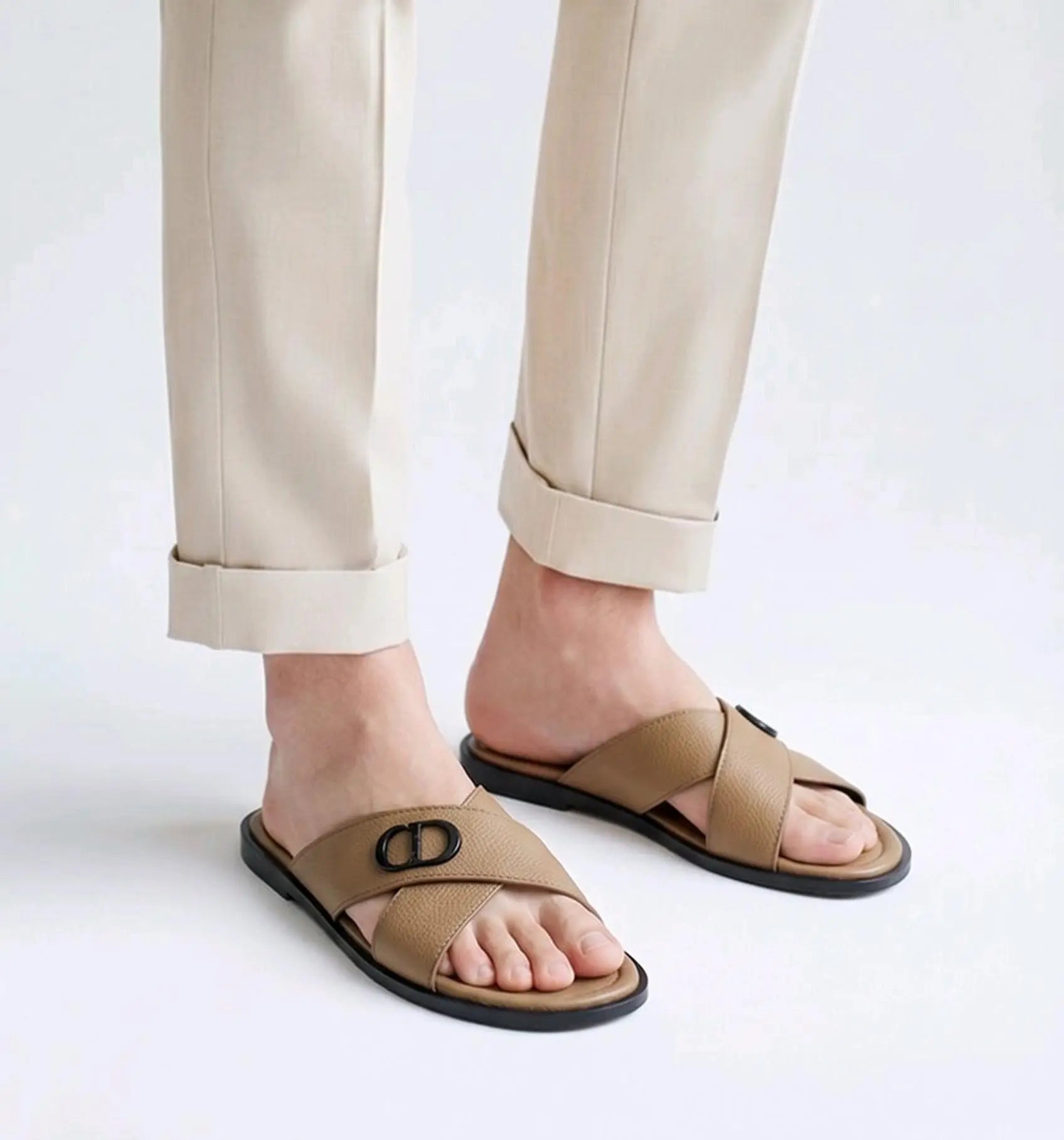 Dior_CD Cross Brown Premium Slide For Men
