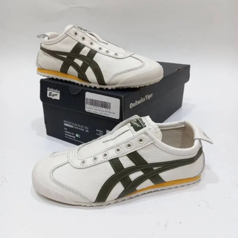 Onitsukaa Tigerr Mexico 66 Slip On Leather Cream Olive